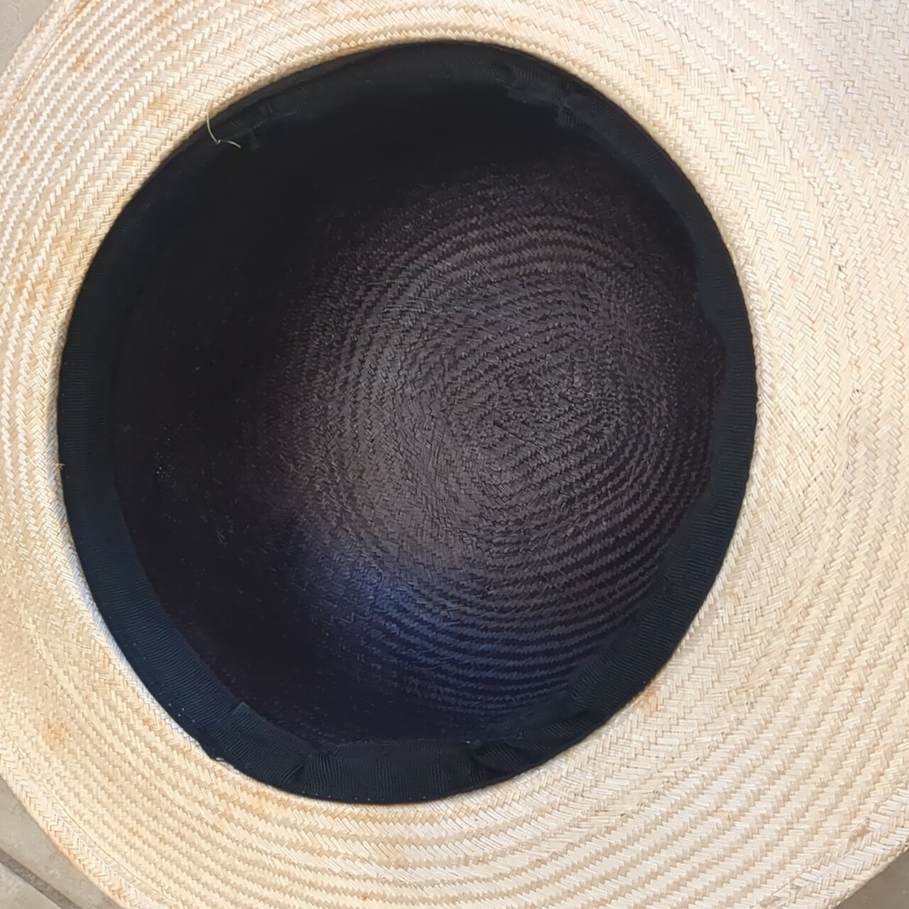 Vintage Red & Black Straw Hat - Picture 5 of 7